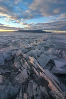 Ice Sheets Sunset v2 - Utah Lake, Utah Ice Sheets Sunset v2 - Utah Lake, Utah - bp0027